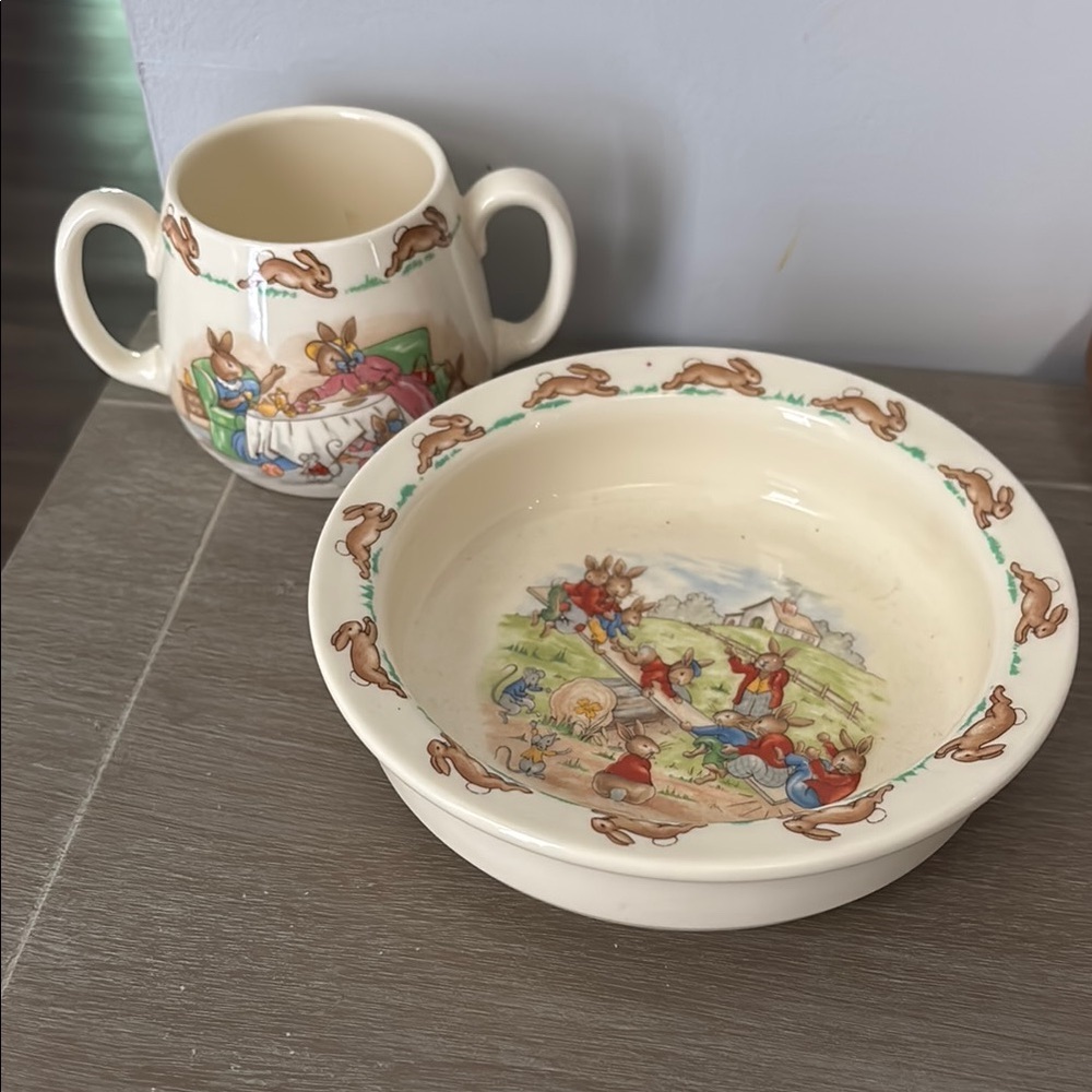 Vintage Bunnykins Bowl and Mug Set